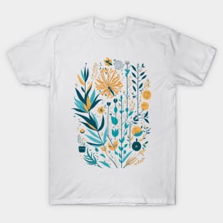 Bohemian Style Floral Shapes T-Shirt